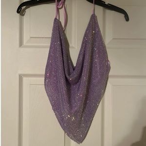 Akira Halter Rhinestone Top - One Size